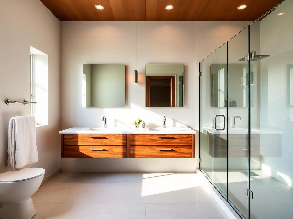 Walnut & Marble Bath
