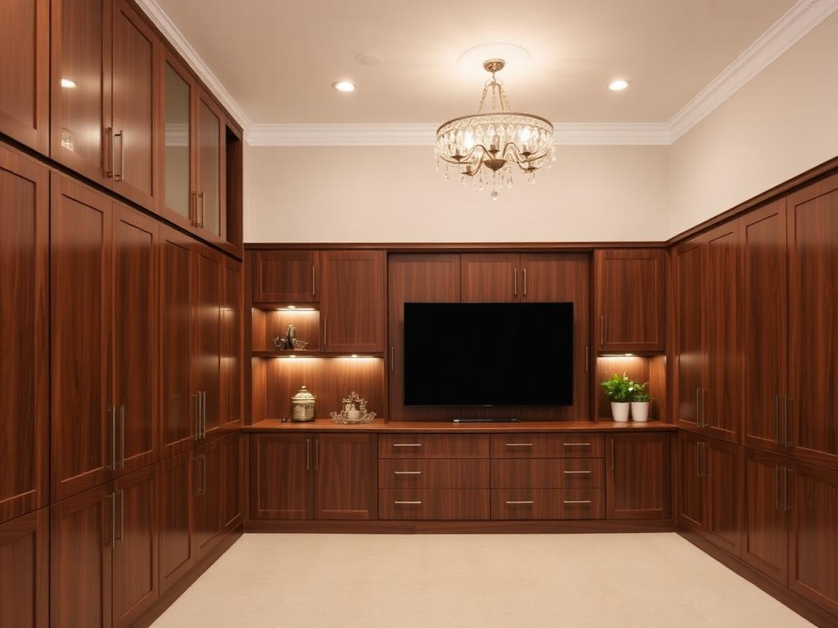 Walnut Library Wall